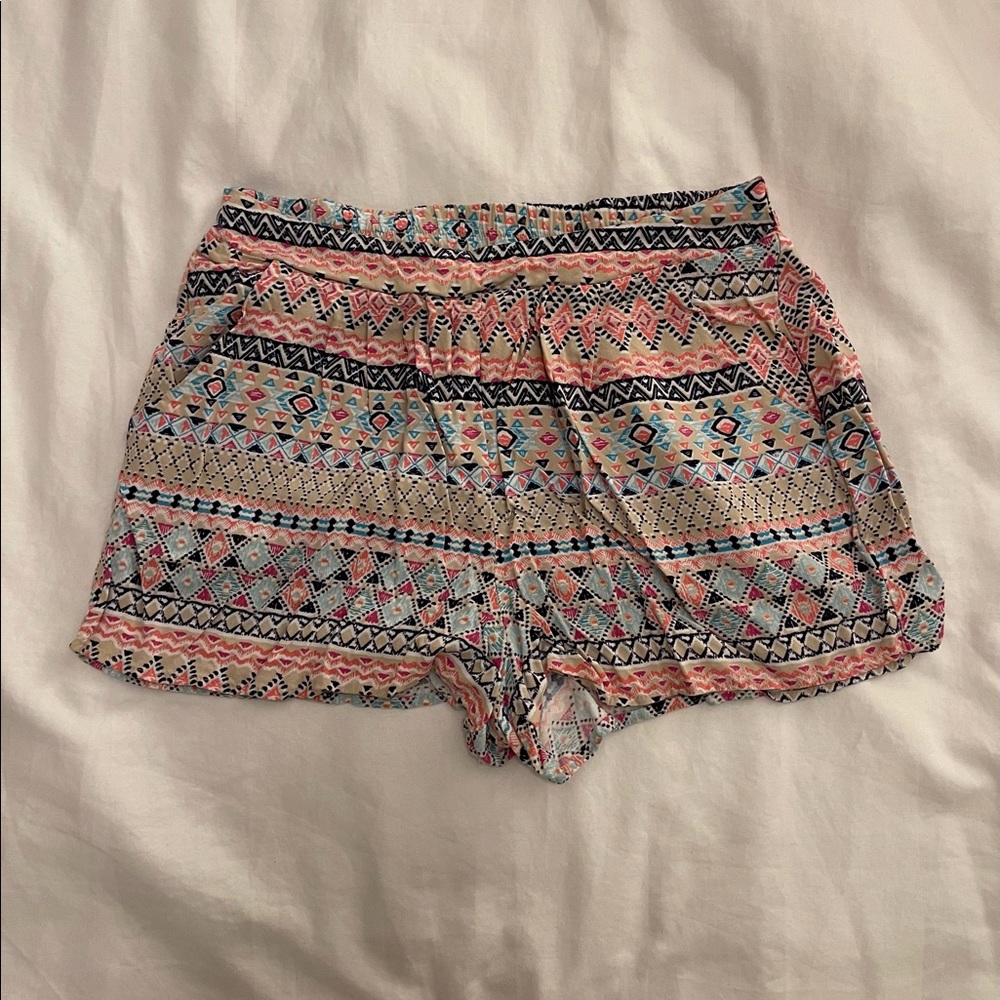 Fabric Geometric Shorts
